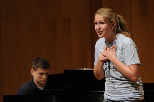 Student performing in Thompson Recital Hall
