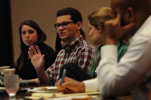 Jonathan Green (Northwestern University, center) participating in a workshop during the 2011 Undergraduate Ethics Symposium