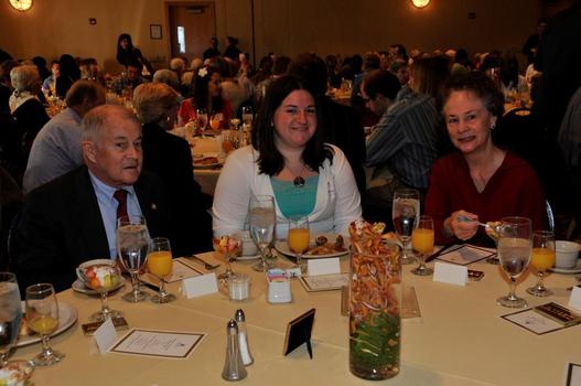 Members of the Washington C. DePauw Society are invited to an annual breakfast where they get to meet the student who receives the scholarship that bears their name.