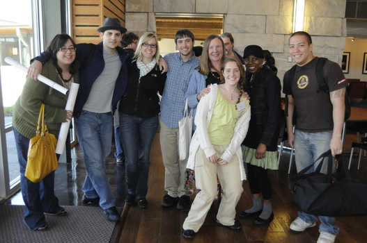 Claudia with student-scholars following the 2009 Undergraduate Ethics Symposium