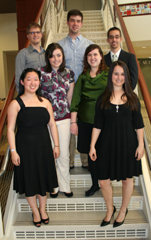 2010 Winners: Ariel Detwiler (bassoon), Carl Frank (voice), Sara Horton (voice), Kelly Houpt (viola), James Richardson (organ), Josiah Rushing (percussion), and Esther Shim (violin)