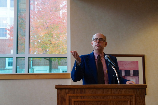 The Rev. Dr. PT Wilson, University Chaplain, gives the welcome address at the Mendenhall Dinner.