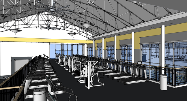 Proposed fitness facility in an expanded and renovated Lilly Center.