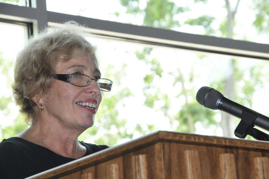 Janet Prindle leading a discussion during Alumni Reunion Weekend