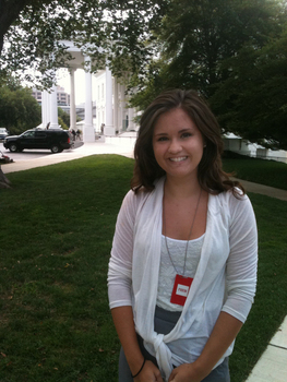 Jenna Buehler at the White House while working for C-SPAN