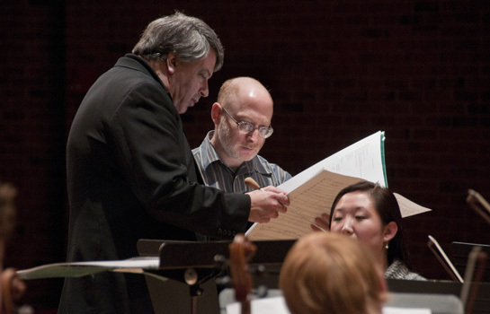 Aaron Jay Kernis with orchestra director Orcenith Smith