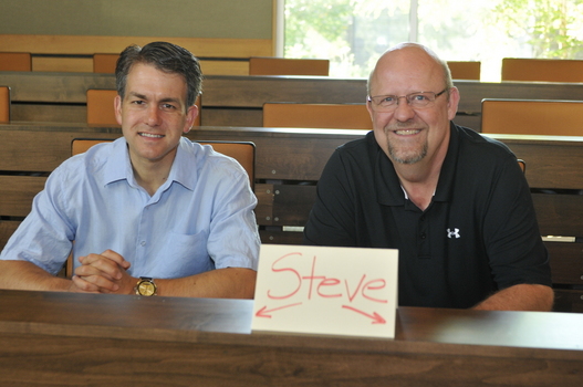 Steve Setchell, '96, DePauw’s Director of Corporate and Foundation Relations, and Steve Langerud, DePauw’s director of Professional Opportunities, attended the inaugural Retreat at DePauw. 