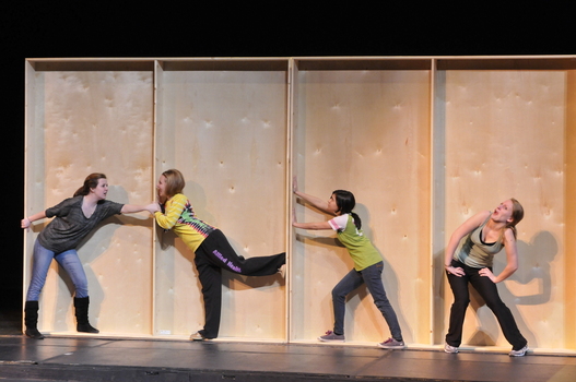 The cast of Mysteries and Smaller Pieces received a certificate of merit for “outstanding ensemble work" at the 2013 Regional ACTF.