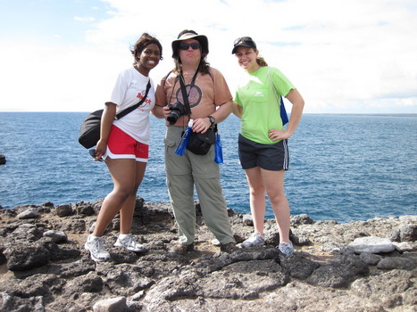 Professor Kevin Kinney with students in the Galapagos