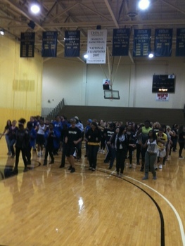 Impromptu All-Greek "Cha-Cha Slide" at Unity Step Show