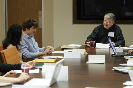 David Smith leading discussion in 2009 Undergraduate Ethics Symposium