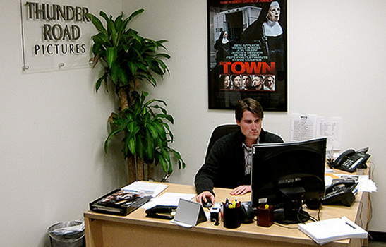 Warren Cangany '11 interning at Thunder Road Pictures in Santa Monica, CA