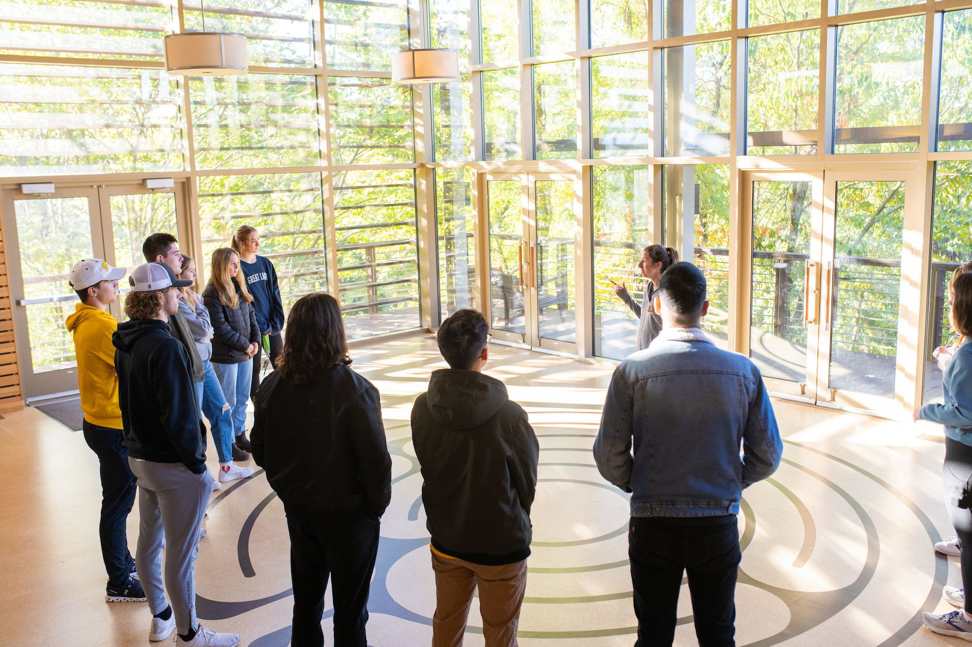 students in reflection center