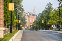 East College at the end of Anderson Street
