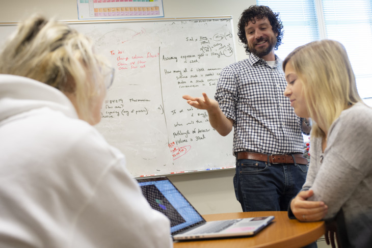 Dr. Gurnon and students in class