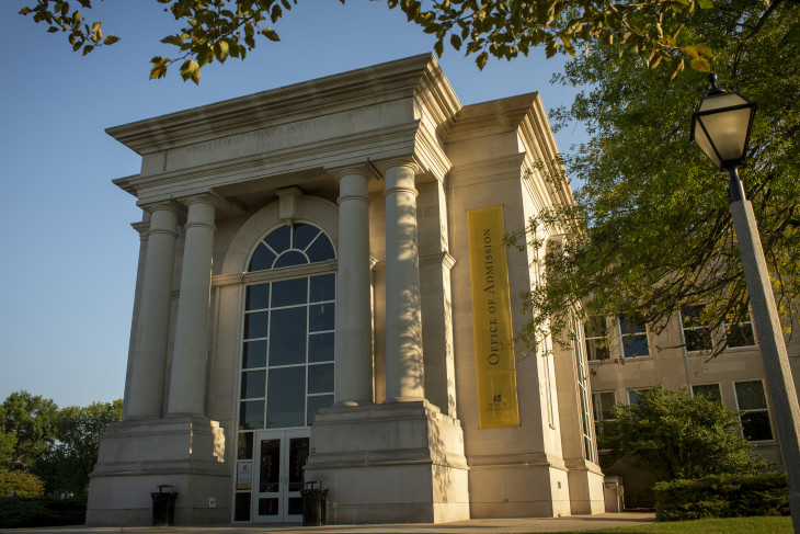 Emison Hall, DePauw's Office of Admission.
