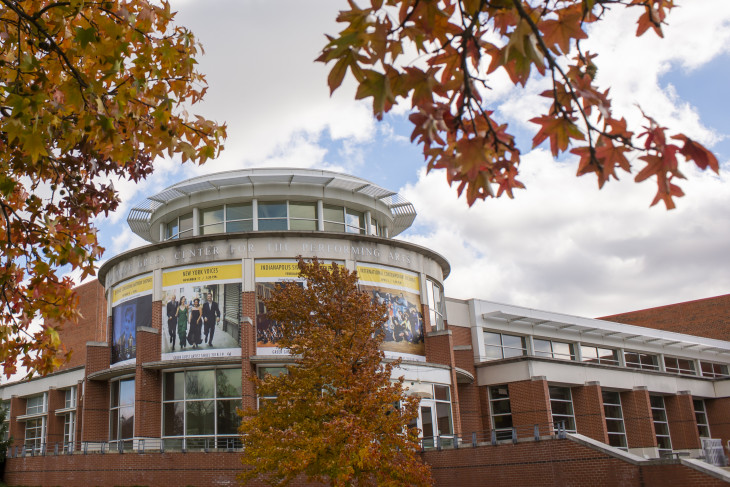 Green Center for the Performing Arts (exterior) during the fall