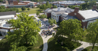 Aerial shot of campus