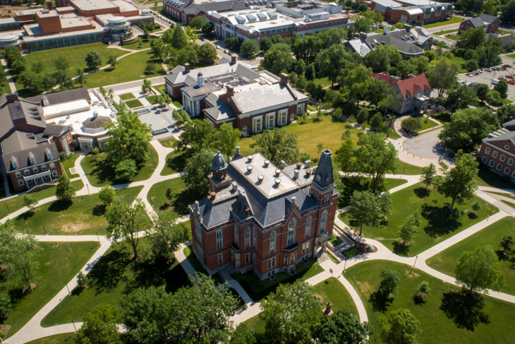 Aerial shot of campus 