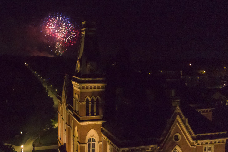 Fireworks over East College