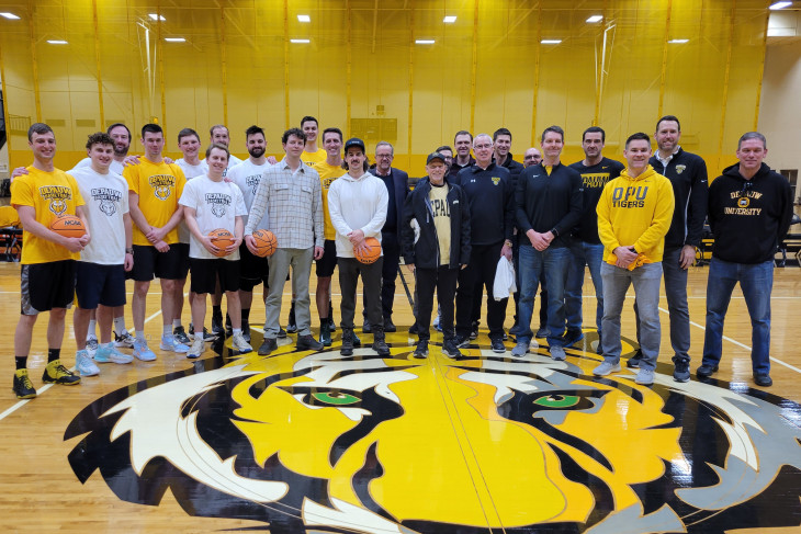 Photos of the attendees of the Men's Basketball Alumni Game and Reunion