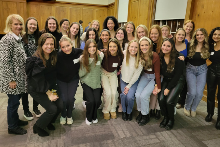 Photo of DePauw Alumni Tennis Association Members who returned to campus on February 3-4 for reunion weekend