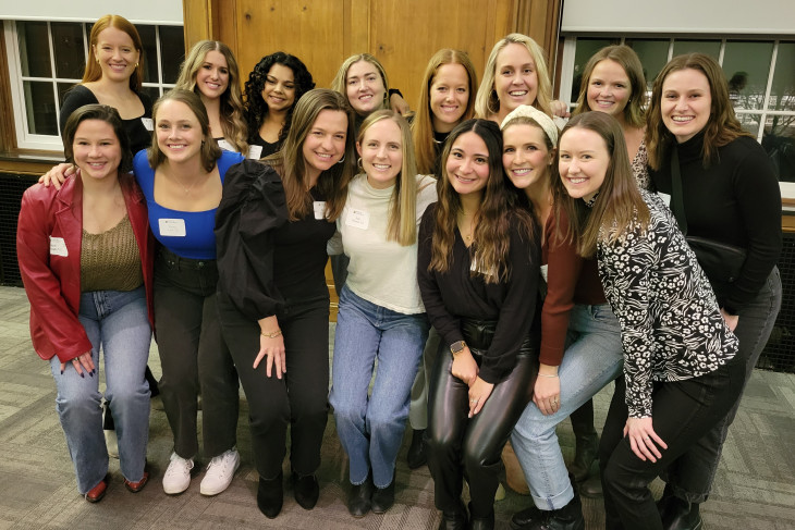 Members of the DePauw Alumni Tennis Association (DATA) who returned to campus for Reunion Weekend: Women's Team