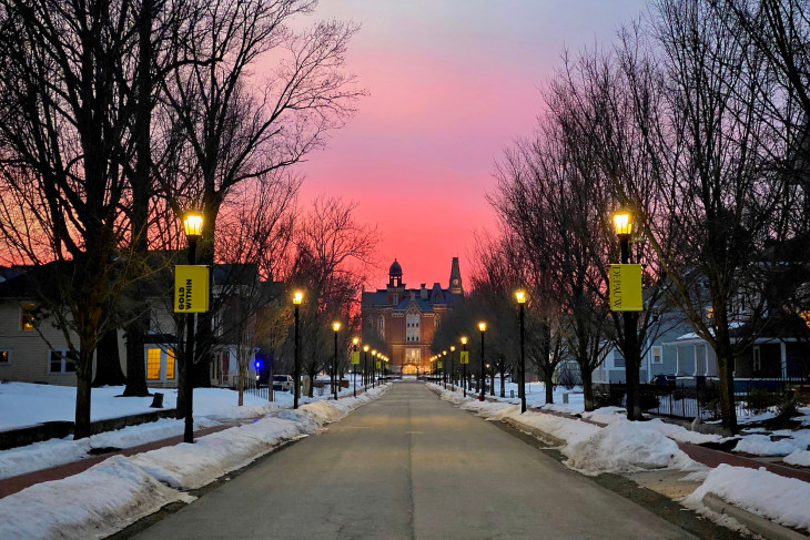 East College at the end of Anderson Street at DePauw University