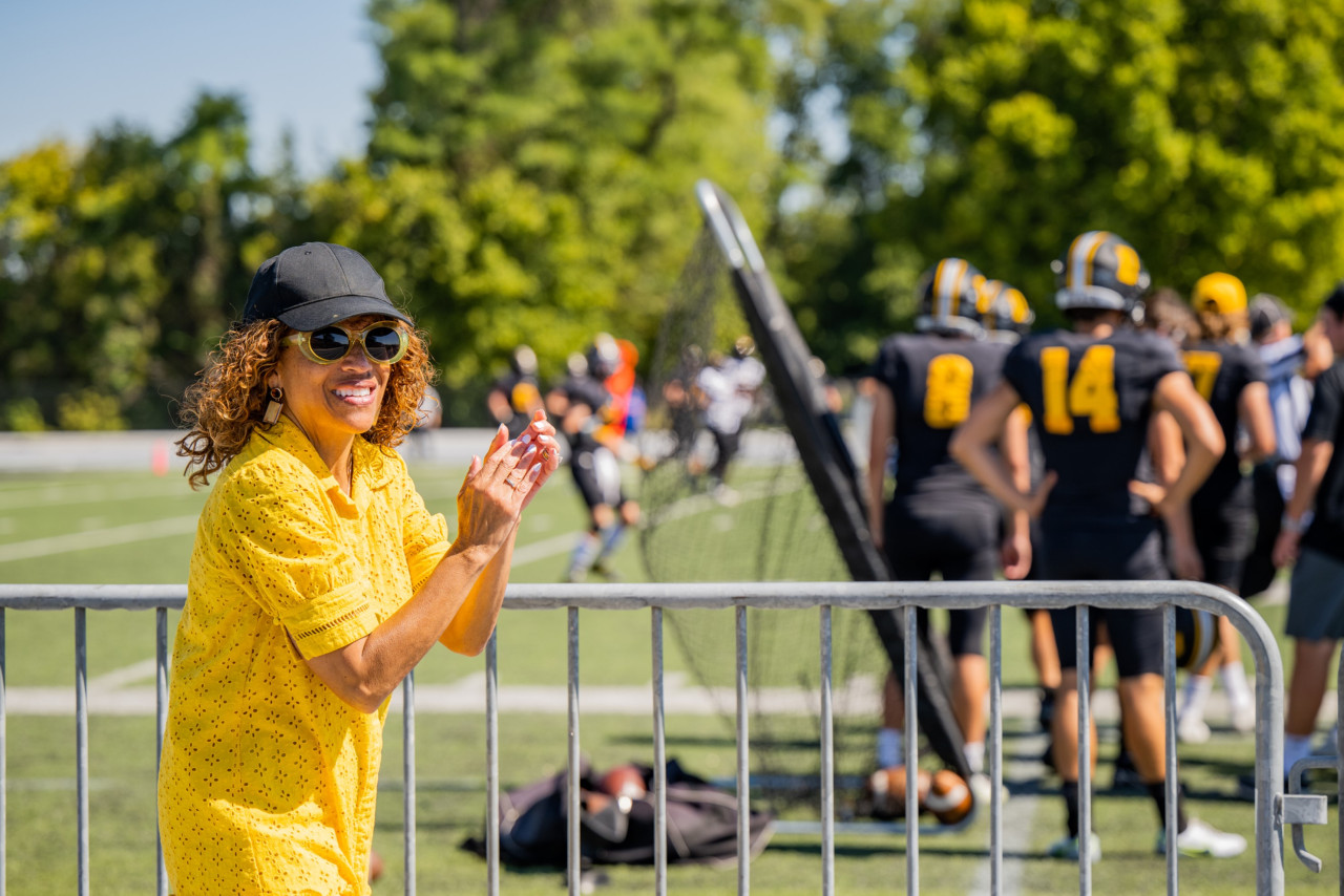 President White cheers on Tiger football