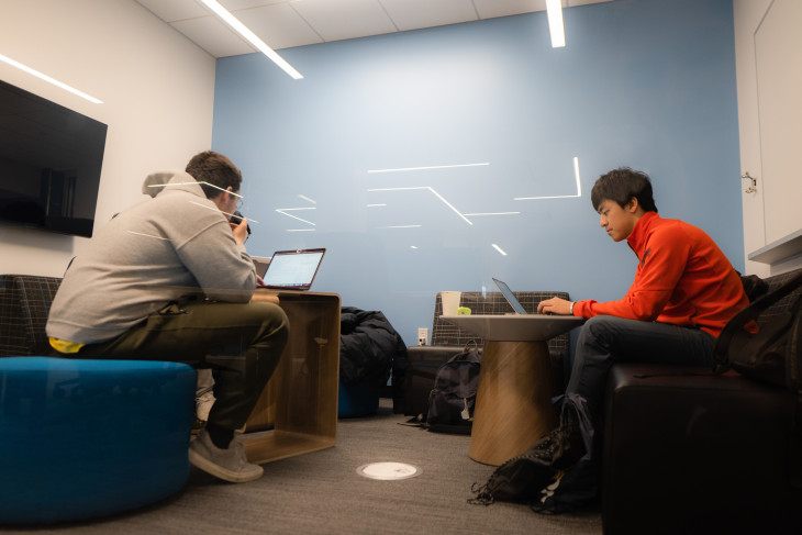 Students in a study room