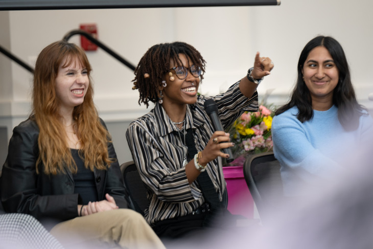 Student panel at International Women's Day event
