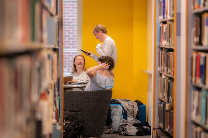 Photo of students in library
