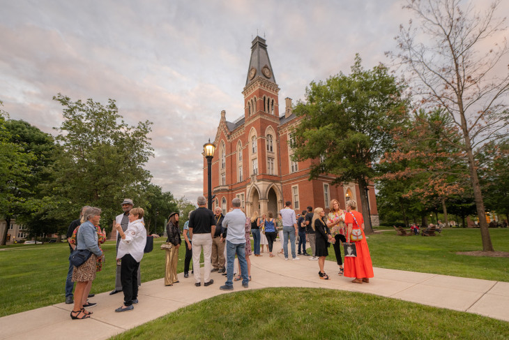Alumni celebrating ARW in front of East College