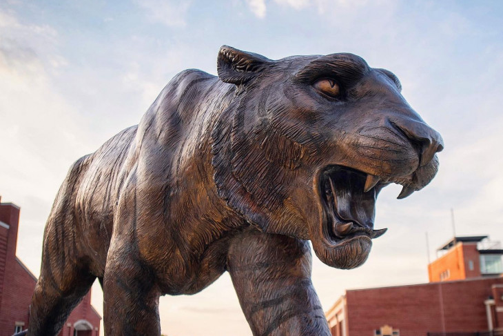 Tiger Statue in DePauw Outdoor Athletic Campus.