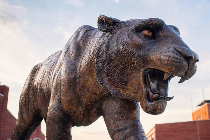 Tiger Statue in DePauw Outdoor Athletic Campus.
