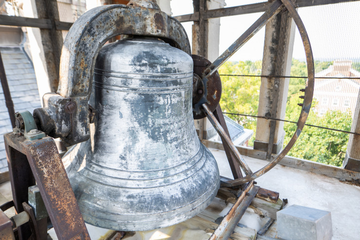 bell in tower, east college