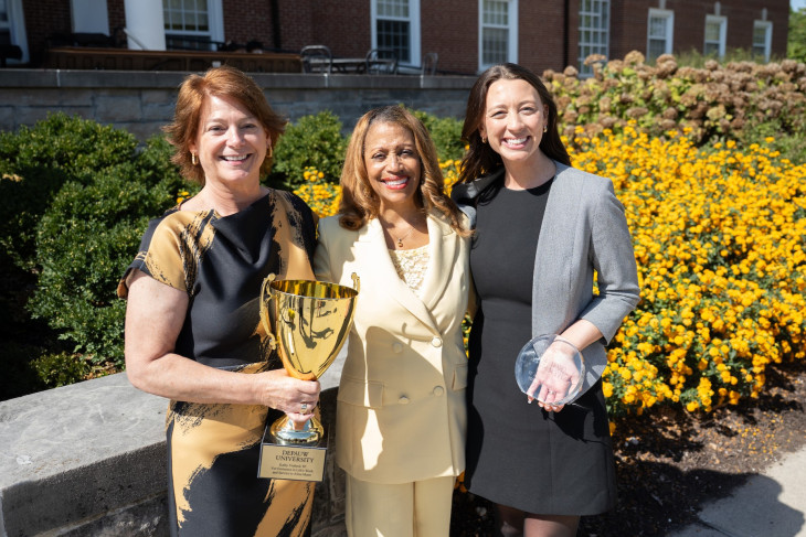 Alumni award winners with Dr. White