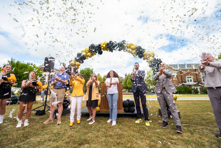 Confetti at the gift announcement event