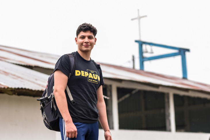 A student stops for a photo during the 2019-2020 Timmy Global Health trip. 