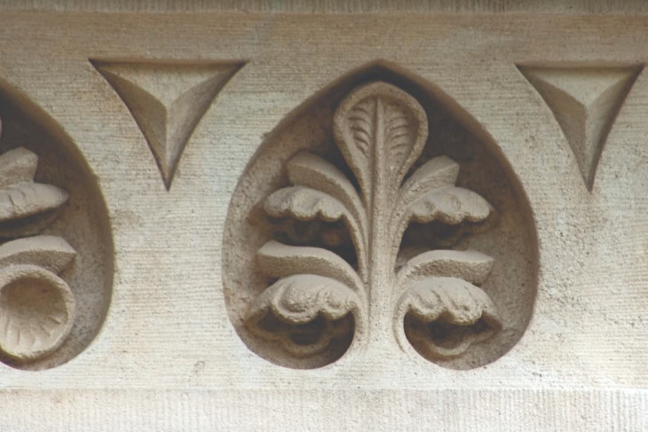 East College, cornice detail