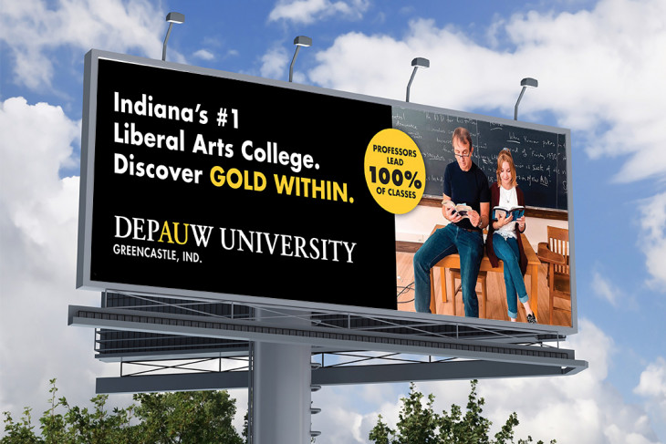 DePauw University billboard example
