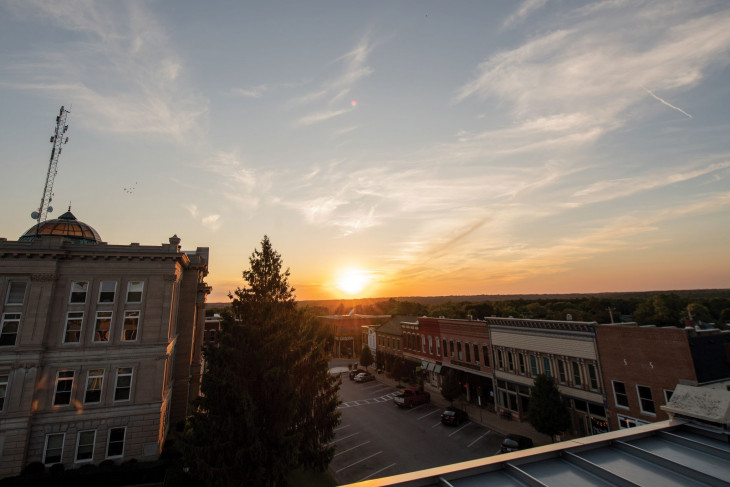 Greencastle from Bridges' rooftop