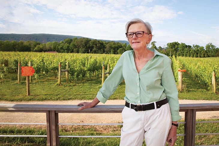 Sally Smerz Grooms Cowal ’66 at Muse Vineyards's in Virginia's Shenandoah Valley