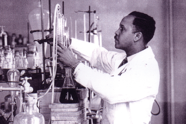 Percy Julian in the lab