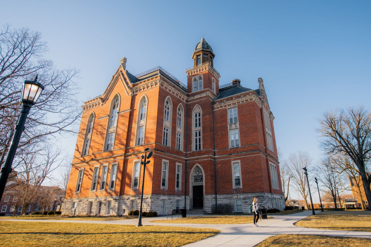 East College against a blue sky