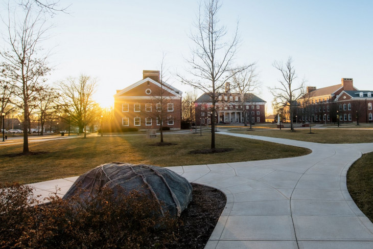 Sunset on campus