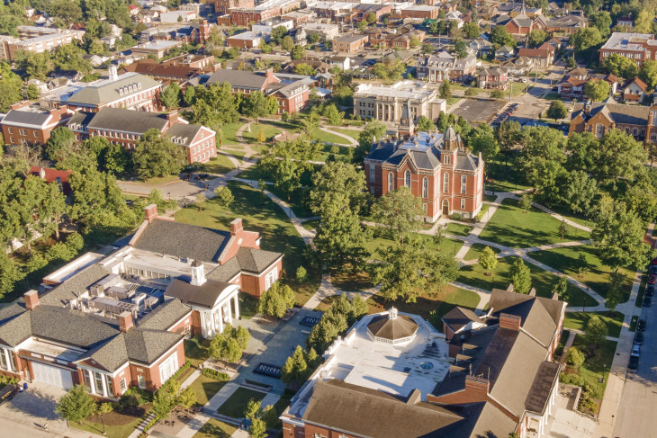 Aerial Photo of Campus with East College centered