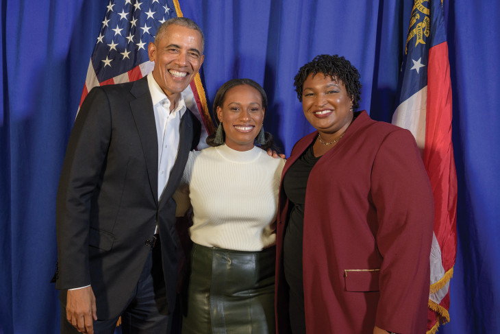 Chelsey Tyler Hall (c) met President Obama when he went to Georgia to campaign for Stacey Abrams.