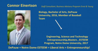 Connor Einertson headshot and business card