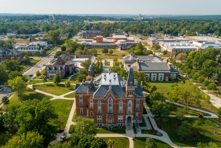 Aerial shot of campus.